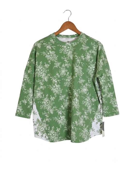 Tuckernuck Tops - Tuckernuck French Green Toile Floral Swing Sweatshirt Mixed Media Pocket Sz S/XS